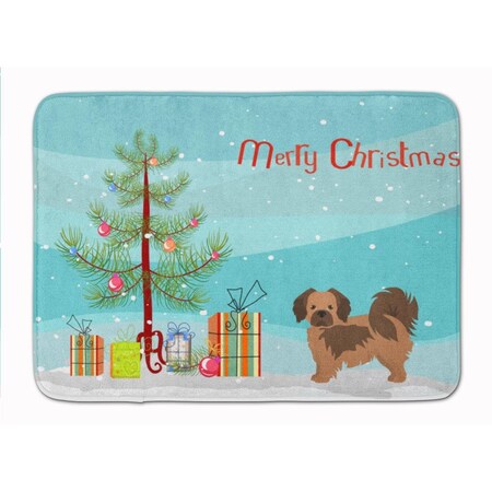 Carolines Treasures Tibetan Spaniel Christmas Tree Machine Washable Memory Foam Mat CK3488RUG